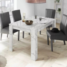 Tavolo allungabile Rock effetto marmo bianco 137x90x76h