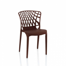 Sedia Logan polipropilene marrone schienale avvolgente traforato