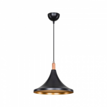 Lampada a sospensione Kano nero oro 