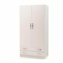 Armadio 180x60x90 2 ante 2 cassetti bianco frassinato