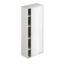 Armadio 212 due ante scorrevoli bianco frassinato con ripiani