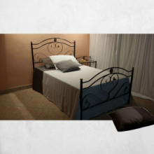 Letto una piazza e mezza Ginestra ferro battuto nero oro