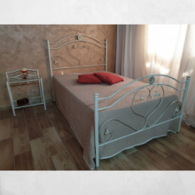 Letto una piazza e mezza Ginestra ferro battuto avorio oro