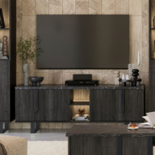 Mobile porta TV Zaira 4 ante colore palissandro nero