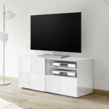 Base tv Artica bianco lucido anta e cassetto