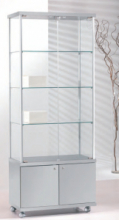 Vetrina in Cristallo Temperato con Ripiani Regolabili in Altezza  con Mobile - dimensioni(93X39X h183) Serie Alldes  Made in Italy