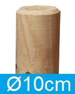 Pali in Legno di Pino Senza Punta Impregnati con due Fori ø 2 per Recinzioni Corda -Diametro:10cm - H100cm