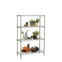 Scaffale Outdoor Archimede in Acciaio Cromo a 4 piani cm 36 x 90 x 137