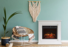 Caminetto Elettrico A Led Kea L98,9 H93,6 P35,2 cm