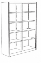 Armadio Metallico a Giorno con 5+5 Ripiani - cm 150x45x250h