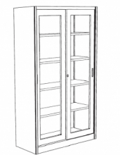 Armadio Metallico con Porte a Vetri - 4/8 Ripiani 180x45x200h