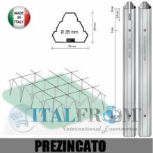 CONF. 50 PZ - PALI TRIANGOLARI PREZINCATI "PICCOLI" PER VIGNETO -DIAM: 35mm - ALTEZZA: 180 cm - SPESSORE: 0,5mm