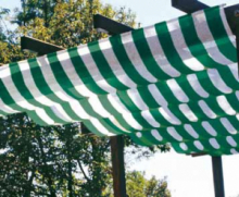 ROTOLO  5mt TELONE OMBREGGIANTE FRANGISOLE BICOLORE BIANCO/VERDE -  H 400  - PER COPERTURA PERGOLA/GAZEBO