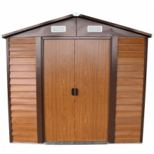 .Box Casetta  Rimessa Ripostiglio per Giardino Lamiera Zincata Effetto Legno 236x195x209h