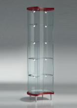 Vetrina Mezza Luna Laccata in Cristallo Temperato 4 Ripiani  Altezza 190 cm Diametro 56 cm