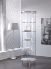 Vetrina Rotonda  Laccata in Cristallo Temperato H 190 cm