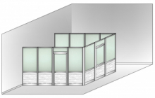 Box Modulare 3 Lati in Alluminio Vetro Satinato e Perline - 4x3 m - ITALFROM®