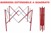 BARRIERA DI CANTIERE ESTENSIBILE A QUADRATO 125 X 125 cm - Confezione da 50 pezzi