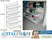 z MODULO CONTINUATIVO Scaffale murale  L 101, H 250 , Prof. 40 CM, base + 4 ripiani